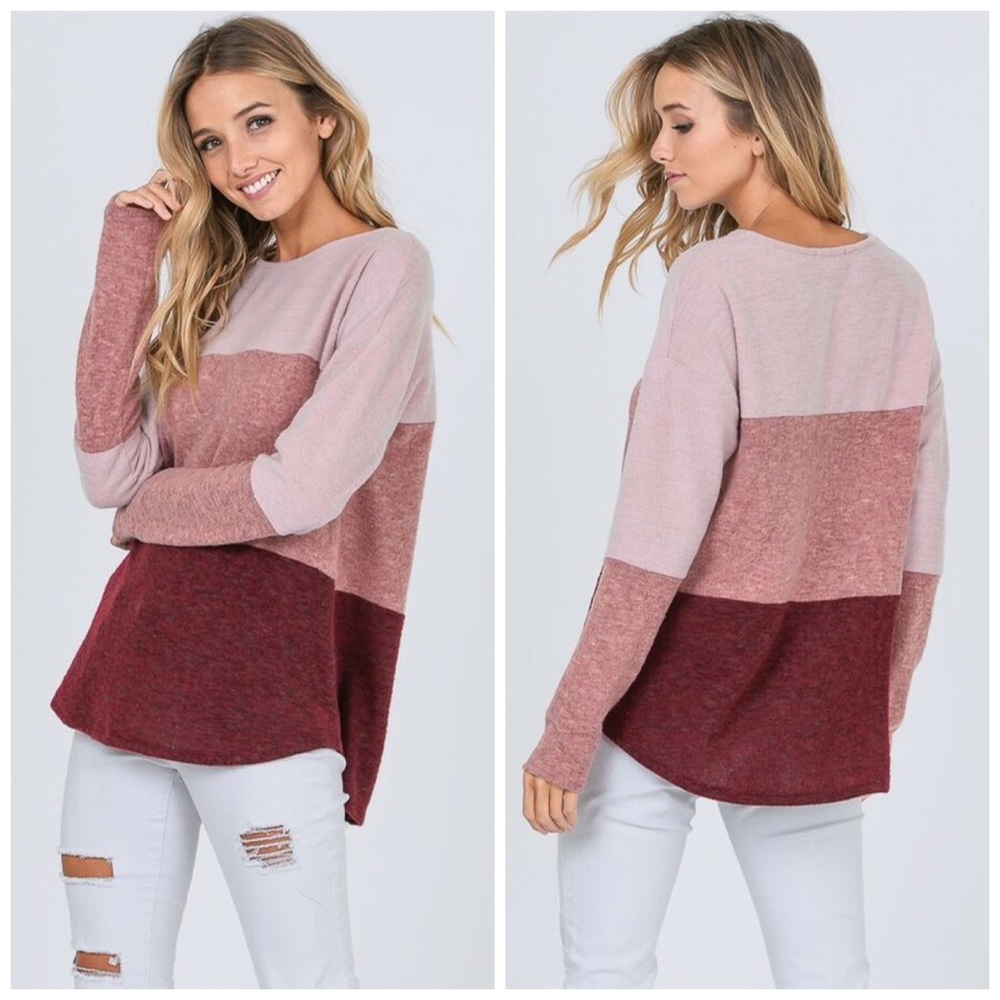 ❤️ LAST 1! Fuzzy, Flannel Color Bock Top - Picture 3 of 6